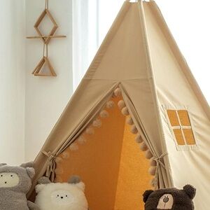 Cozy Cream Kids Teepee Tent